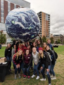 We've got the earth in our hands! Photo by Office of Sustainability intern team.