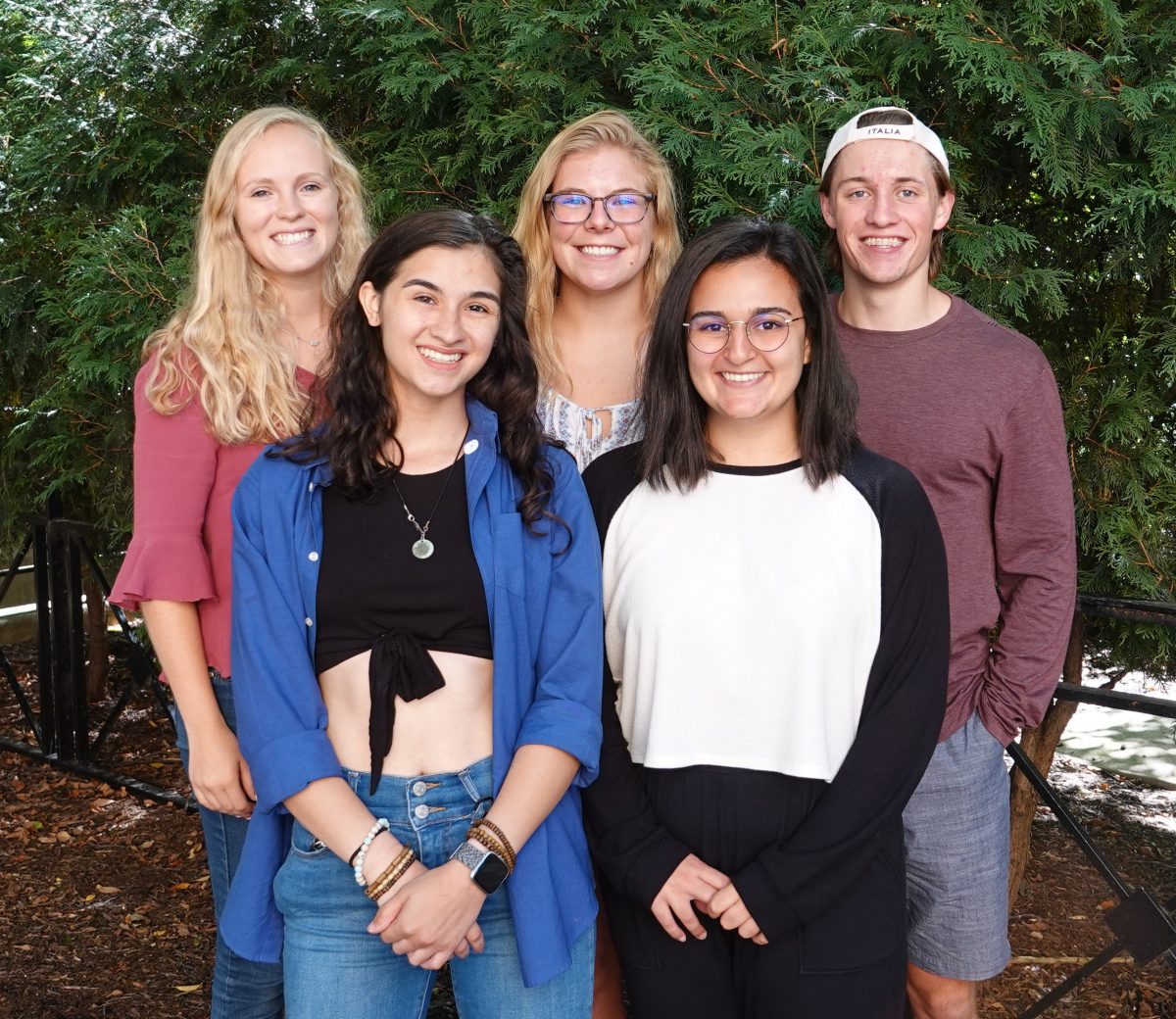 Fall 2019 Green Labs Interns. From L-R Meg DiPoto, Norma Behrend-Martinez, Marina Steiner, Sanauz Alaei, Riley Collins.