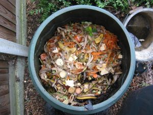 "Garden compost bin, composting household vegetable waste," www.soil-net.com, CC BY-NC-SA 2.0 UK.